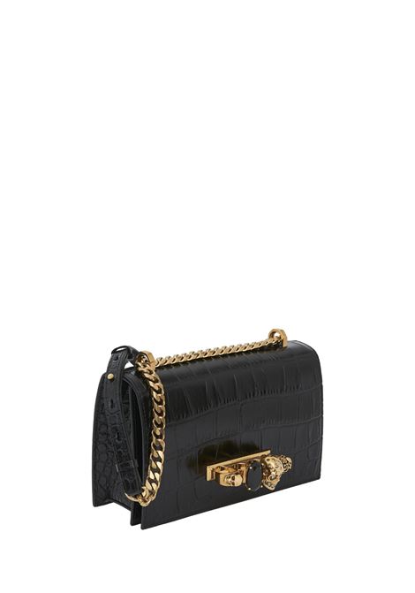 Borsa Jewelled Satchel in Nero/Oro ALEXANDER MCQUEEN | 554128-1HB0T1001